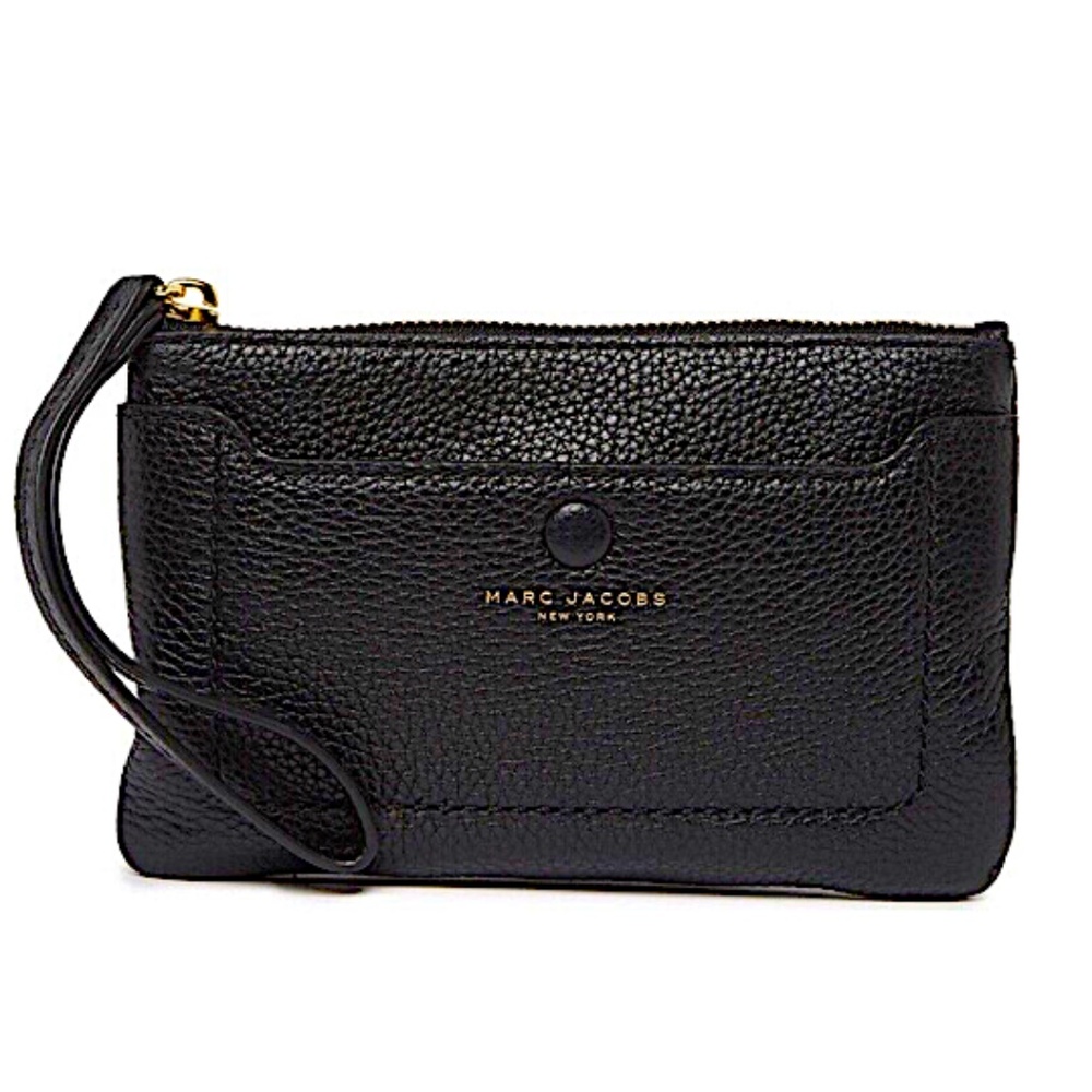 Marc Jacobs Black with Tag Empire City Leather Wristlet Wallet
